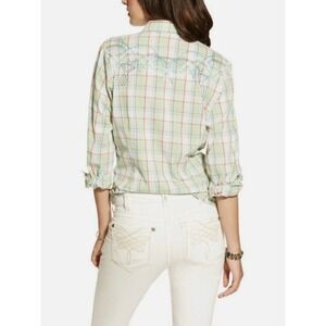 Ariat Plaid Western‎ Shirt Embroidery Rhinestones Country Long Sleeve Sz XL